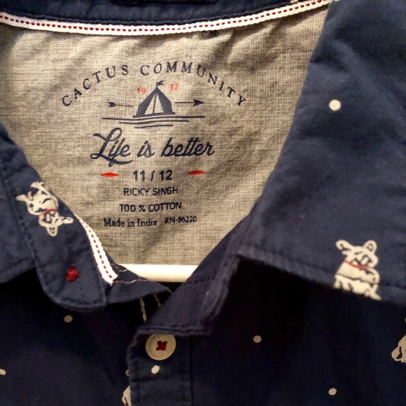 Puppy Print Boys Top - Picture 2 of 4